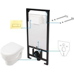 Spülkästen-Deante Avis Badezimmer Toiletten Unterputz-WC-Sets - 6-in-1-Unterputz-WC-Set für Badezimmer-Toiletten der Avis-Serie