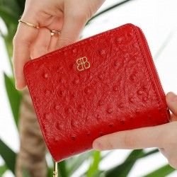 Handtaschen-Balantion Flora Echtleder Geldbörse - Portemonnaie, Rot