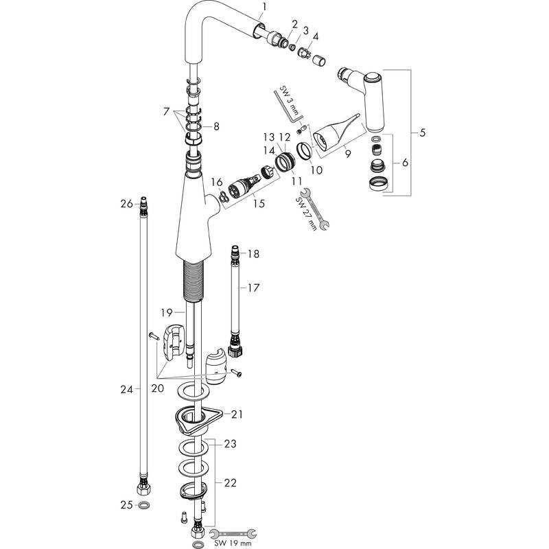 Hansgrohe Metris - Spültisch Einhebelmischer 220 mit ausziehbarer Geschirrbrause, VerChromt 14834000