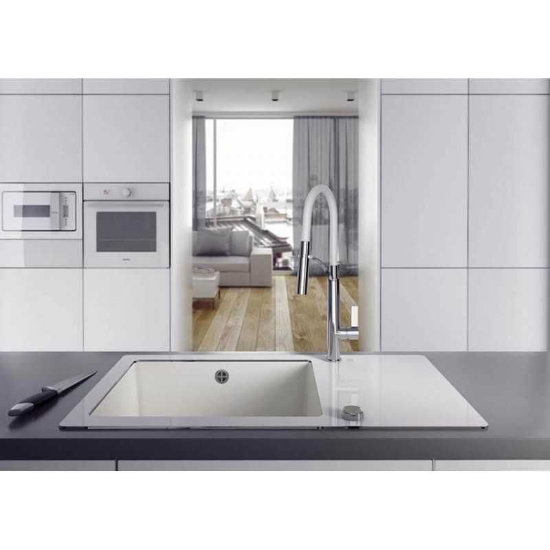 Deante Gerbera Küchenarmatur Wasserhahn ausziehbar mit Brause Spültisch Weiß Deante Großer Hersteller - 2
