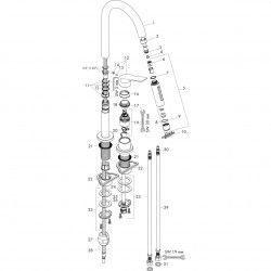 Hansgrohe Einhebel-Küchenmischer Spültischmischer Axor Citterio M 2-Loch SPTM Chrom mit AZB 34822000