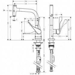 Hansgrohe Einhebel-Küchenmischer Spültischmischer Axor Citterio Select SPTM AZA BB 39861950