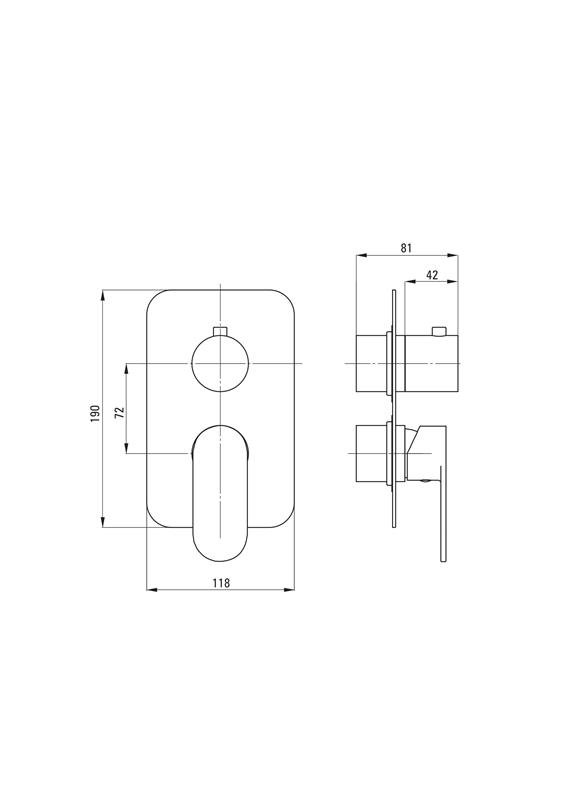 Detail-Deante Alpinia Badezimmer BOX-Unterputzsystem Außenelement, für Mischbox BXY_0GAM
