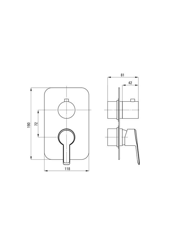 Detail-Deante Arnika Badezimmer BOX-Unterputzsystem Außenelement, für Mischbox BXY_0QAM