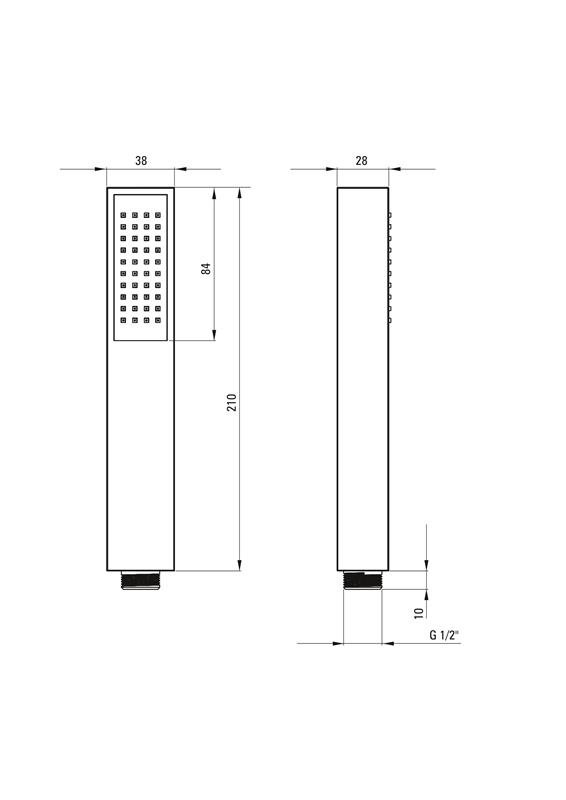 Detail-Deante Square Badezimmer - Dusche-Handbrausen (1-Funktion) - XDCA5SEN1