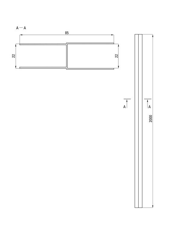 Detail-Deante Badezimmer Duschkabinen-Zubehör, Erweiterungsprofil mit Montageelementen, Länge von 200 cm, XKC00PC02