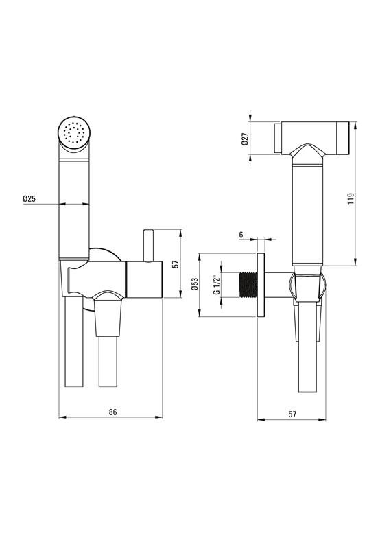 Detail-Deante Bidetta Punkt-Bidetta-Set ANW_051B für Duschsysteme im Badezimmer