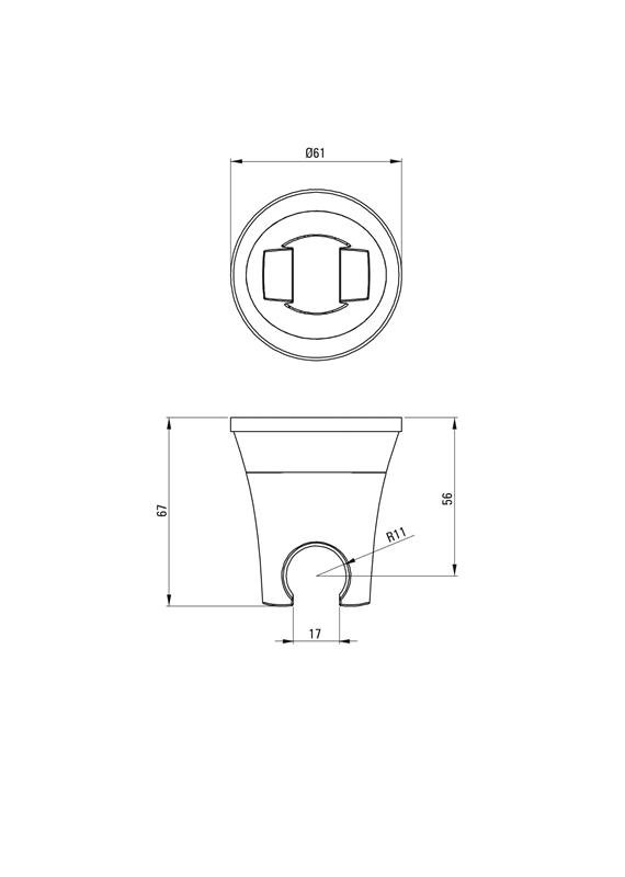 Detail-Deante Easy-Fix Badezimmer Handbrausehalter Badezimmer Zubehör Punktgriff, Handbrausen, mit Saugnapf ANH_006K