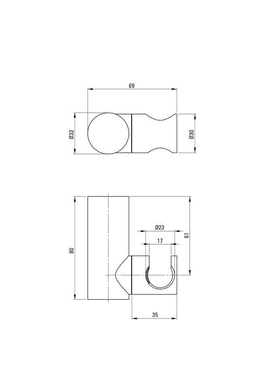 Detail-Deante Round Badezimmer Handbrausehalter Punktgriff, Handbrausen, Messing- ANR_021U
