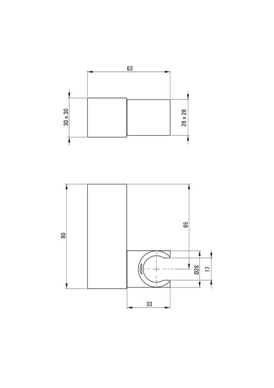 Detail-Deante Square Badezimmer Handbrausehalter Punktgriff, Handbrausen, Messing- ANS_N21U